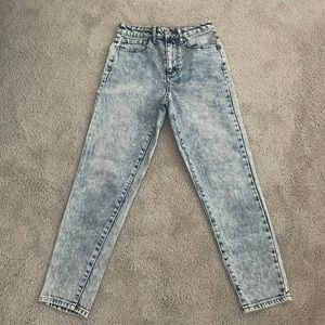 Vintage wash straight leg jeans
